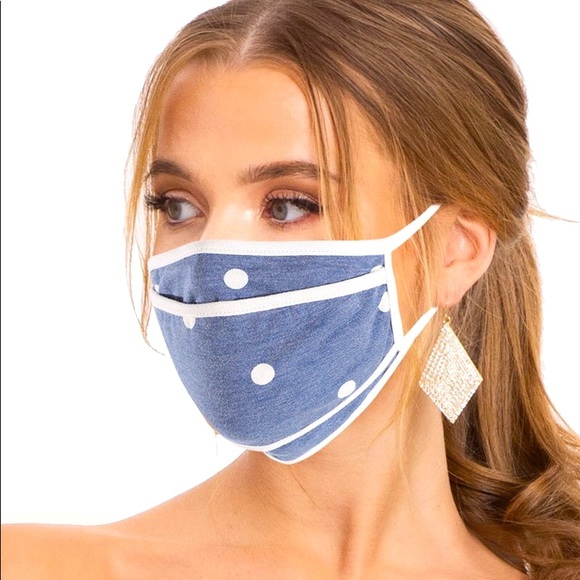 Accessories - Denim Polka Dot Mask